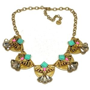 Stella & Dot Bib Necklace - Gold Aztec Modernist